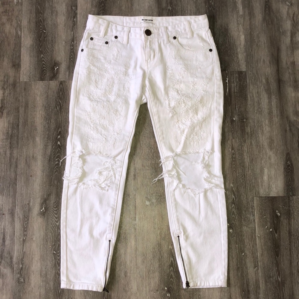 One Teaspoon White Denim Jeans